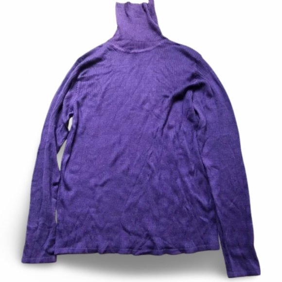 Gust Silk Vintage Knitted Turtleneck Purple Sweater