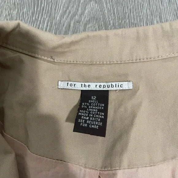 For The Republic Cropped Tan Jacket