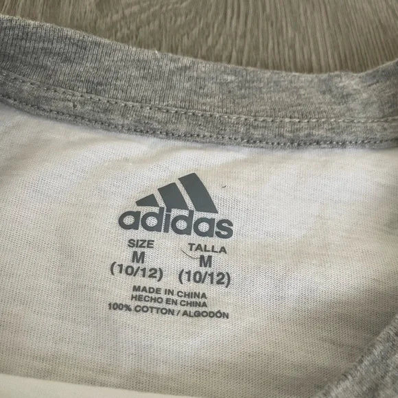 Adidas Sporty Baseball Grey Logo Shirt Top