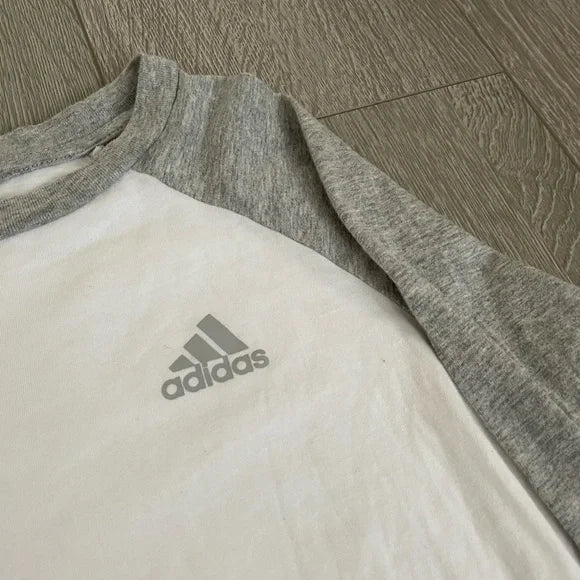 Adidas Sporty Baseball Grey Logo Shirt Top