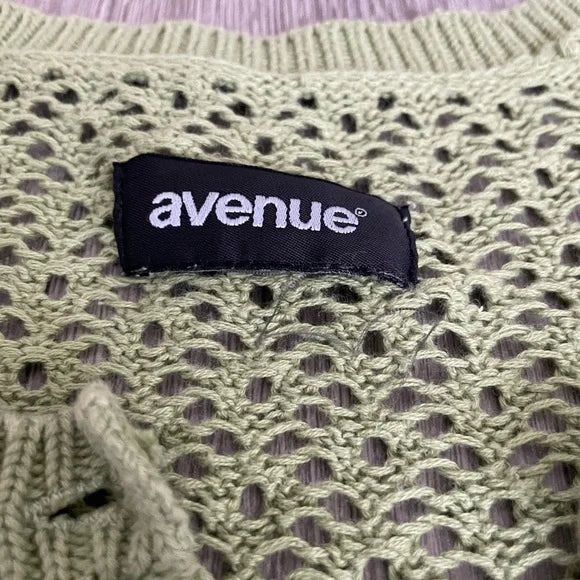 Avenue Green Crotchet Cardigan Sweater