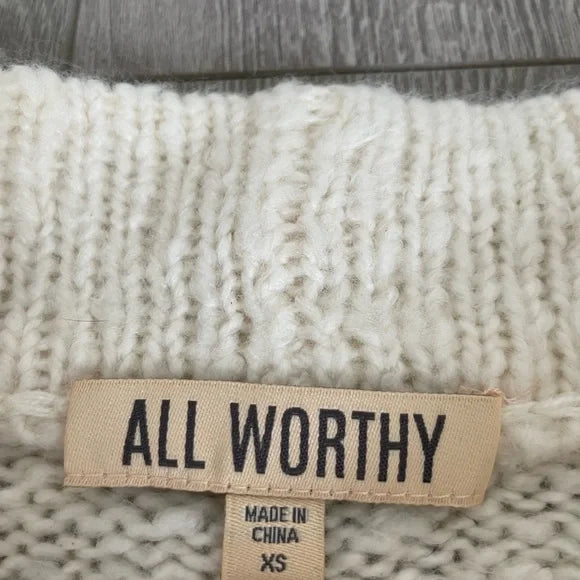 All Worthy Ivory Knitted Long Sleeve Sweater