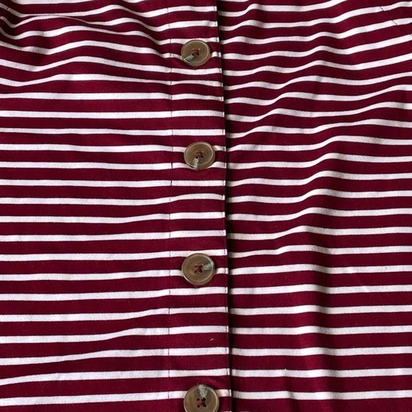 Banana Republic Striped Maroon Blouse Top