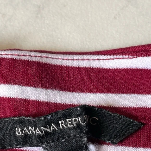 Banana Republic Striped Maroon Blouse Top