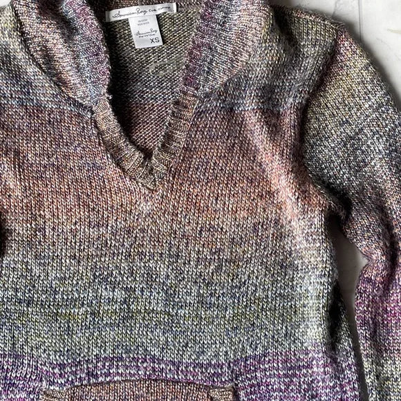 American Rag Rainbow Knitted Hoodie Sweater