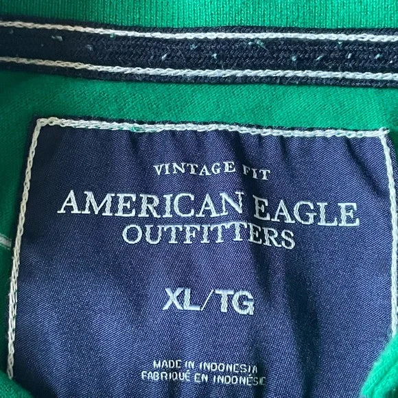 American Eagle Outfitters Green Short Sleeve Polo Shirt