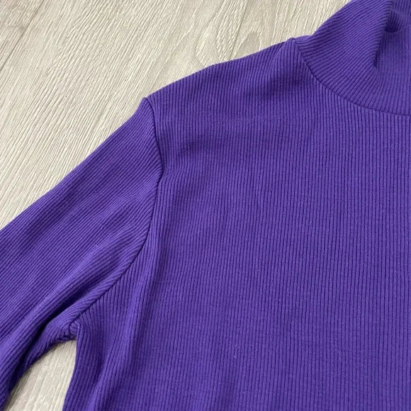 Macy’s Knitted Dark Purple Ribbed Turtleneck Shirt