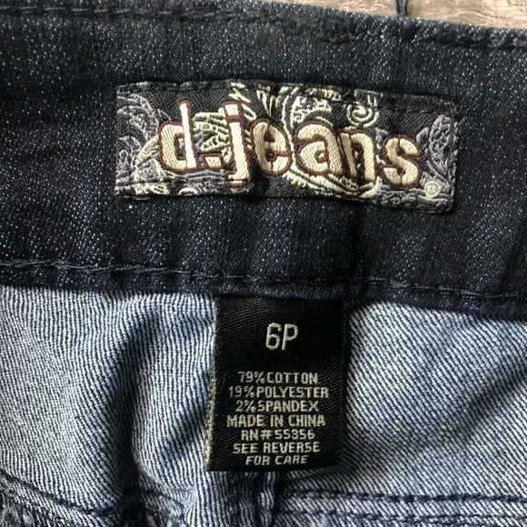 D. Jeans Dark Wash Denim Boot Cut Jean Pants