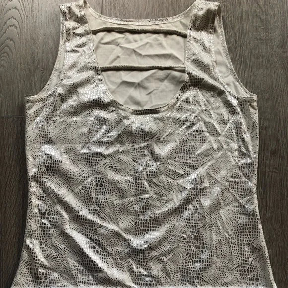 A Byer Vintage Silver Snake Print Tank Top Shirt