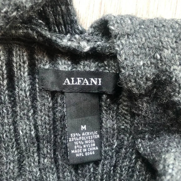 Alfani Vintage Grey Knitted Layered Sweater