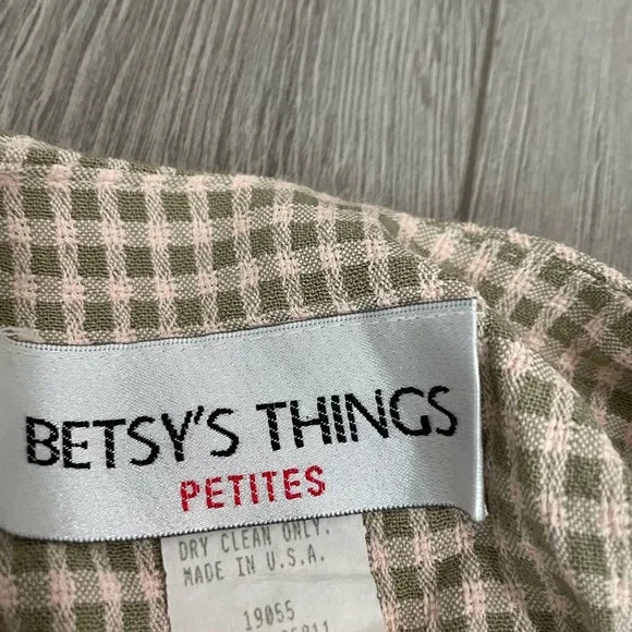 Betsey Things Vintage Plaid Pendant Zipper Blouse Top