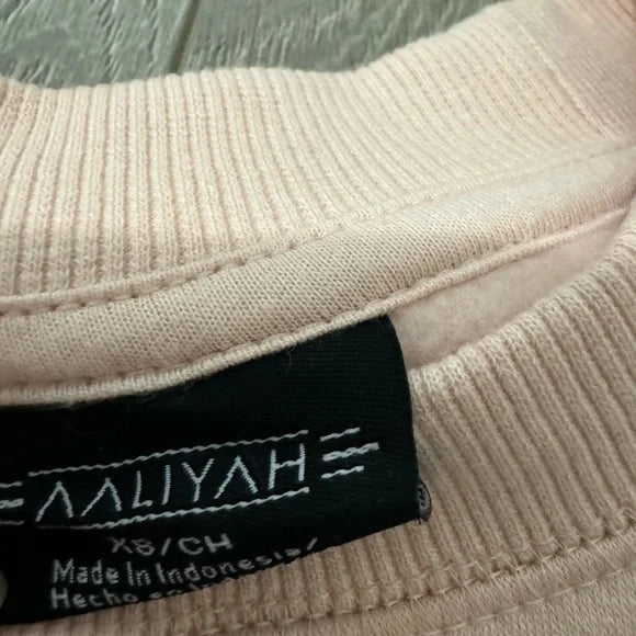 Aaliyah Graphic Photo Pink Cropped Sweater