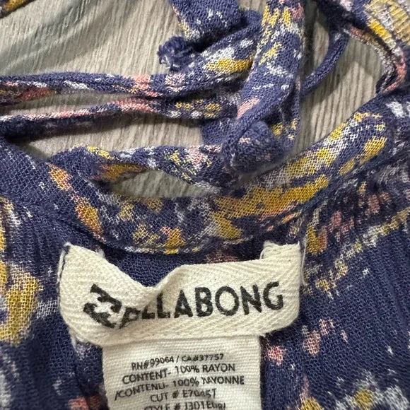 Billabong Floral Purple Long Jumpsuit