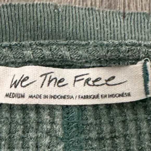 We The Free Oversized Green Distressed Soft Flowy Sweater Top