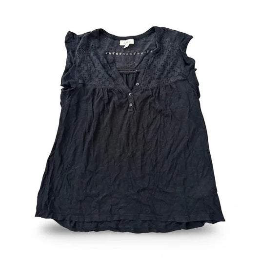 Style & Co Black Sleeveless Blouse Top