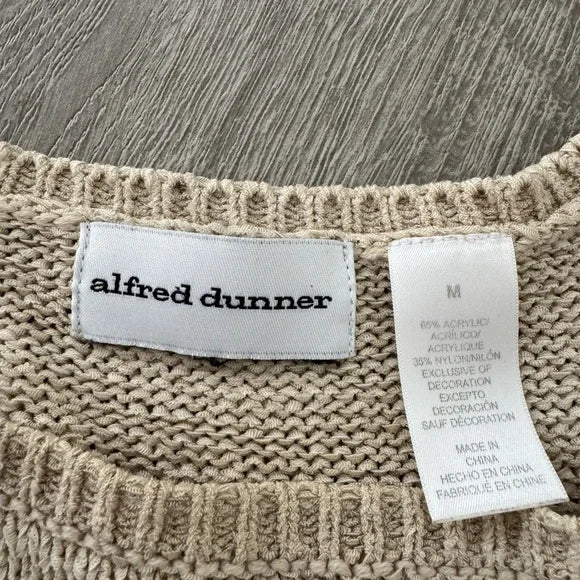 Alfred Dunner Knitted Nude Bead Patterned Sweater