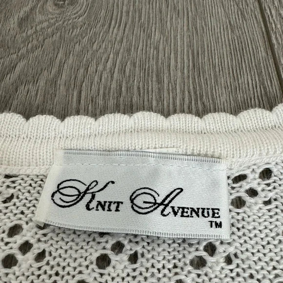 Knit Avenue Vintage Ivory Laced Coquette Knitted Cardigan