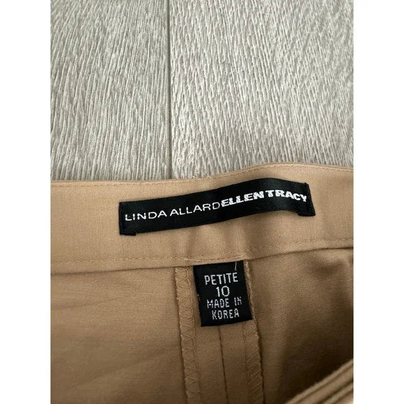 Linda Allard Tan Casual Office Pants