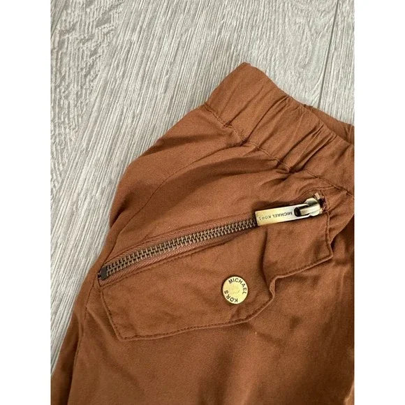 Michael Kors Brown Gold Accent Light Flowy Casual Pants