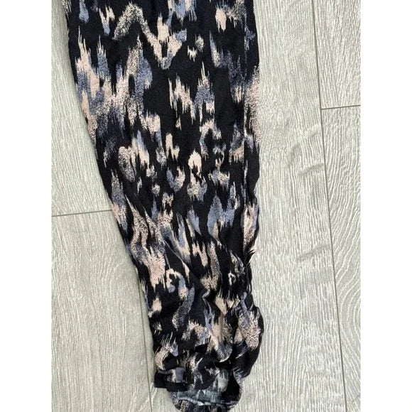 Rewash Dark Patterned Cinched Ankle Jogger Pants