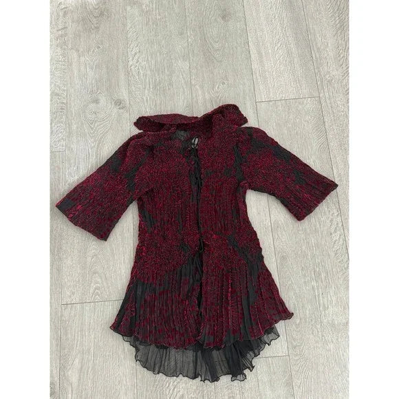 Konarov Alternative Gothy Y2K Red and Black Blouse Top