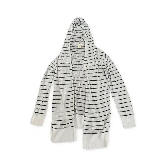 Cynthia Rowley Striped Knitted Cardigan Hooded Sweater