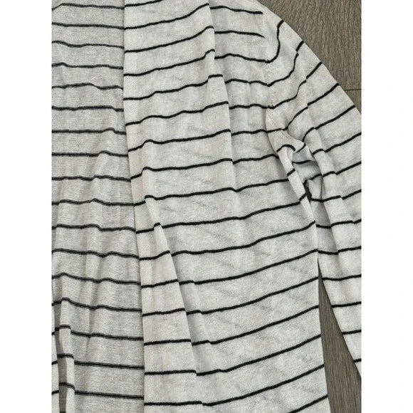 Cynthia Rowley Striped Knitted Cardigan Hooded Sweater