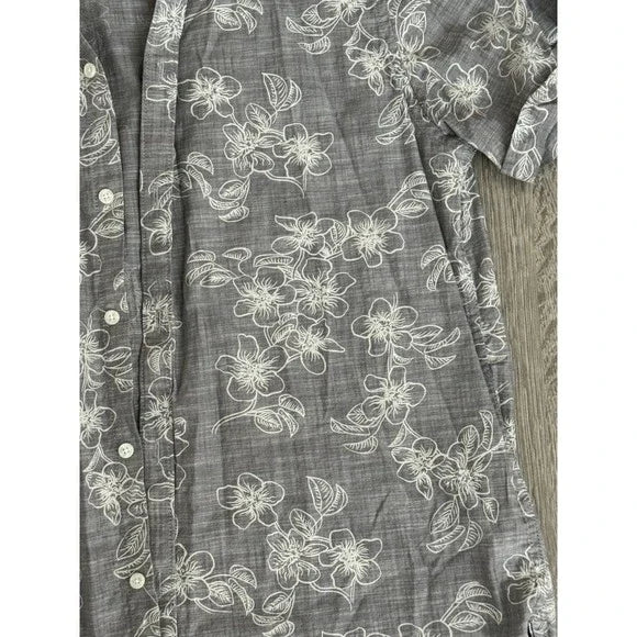 Denim and Flower Grey Stitch Floral Button Down Shirt