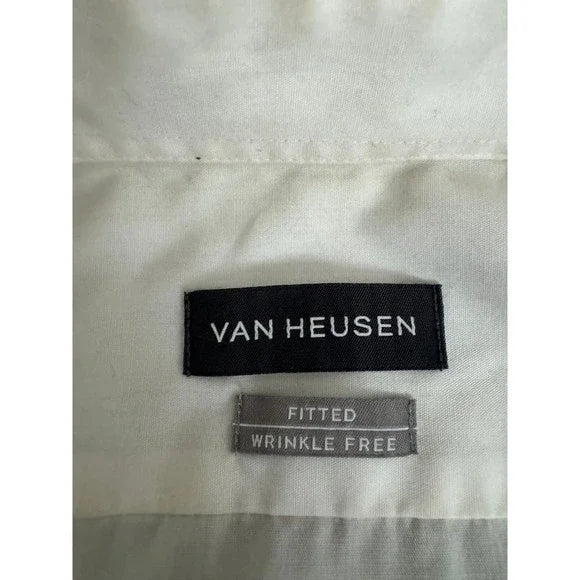 Van Heusen Fitted White Button Down Dress Shirt