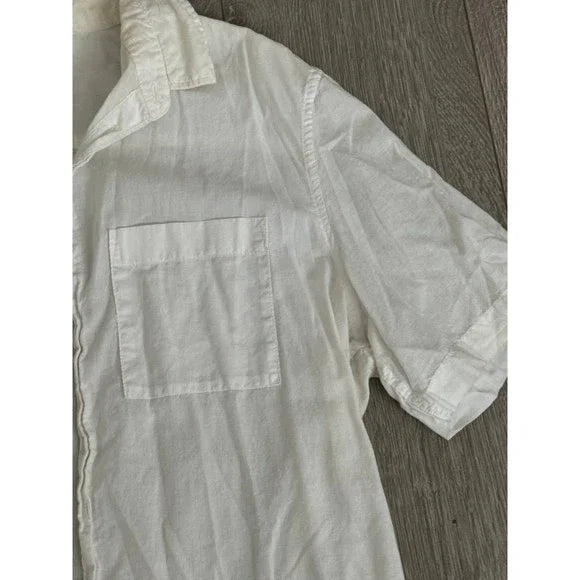 H&M White Button Up Polo Shirt