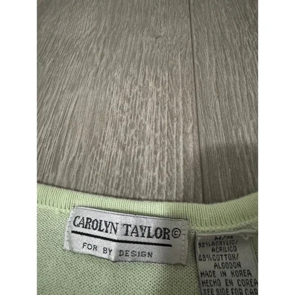 Carolyn Taylor Light Green Cardigan Sweater