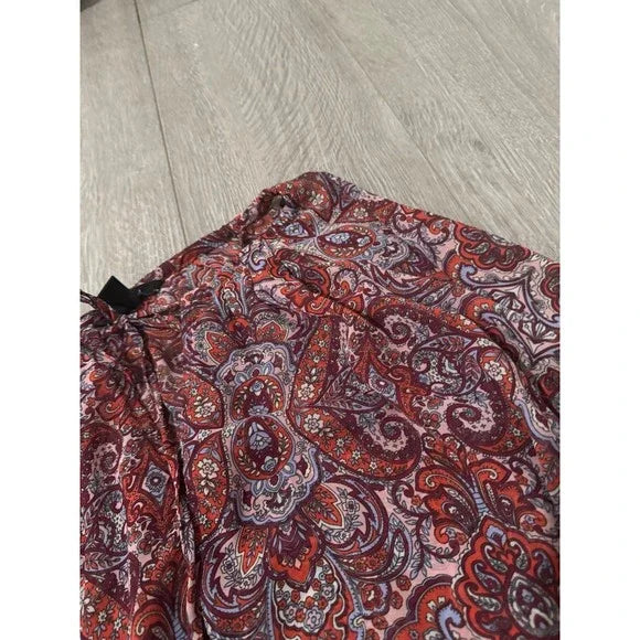 H&M Paisley Patterned Long Sleeve Blouse Top