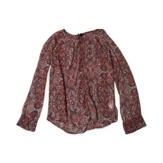 H&M Paisley Patterned Long Sleeve Blouse Top