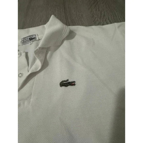 Lacoste White Polo Collared Shirt Top