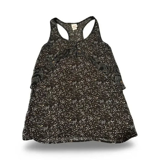 Mossimo Brown Laced Dotted Tank Top