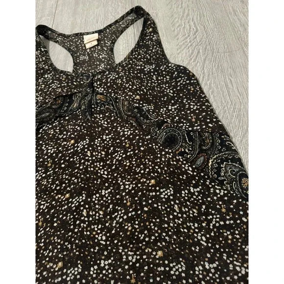 Mossimo Brown Laced Dotted Tank Top