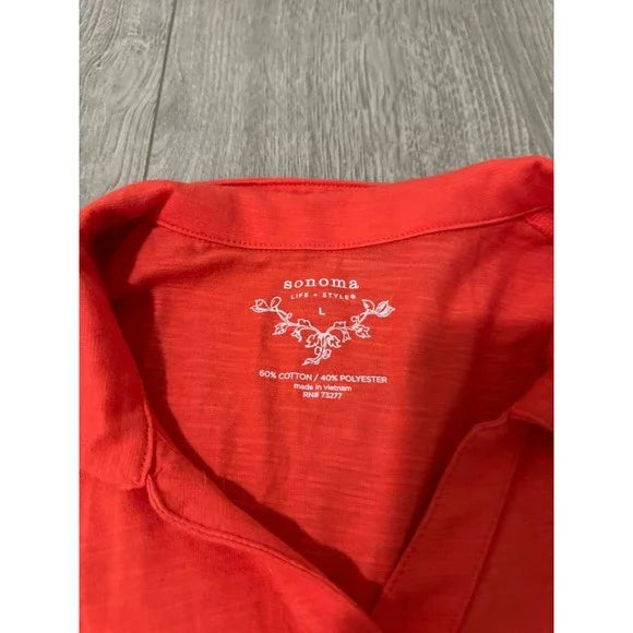 Sonoma Collared Polo Orange Shirt Top