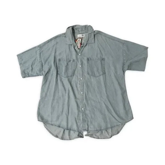 Old Navy Shirt Sleeve Blue Casual Button Down