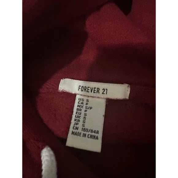 Forever 21 Burgundy Hooded Sweater