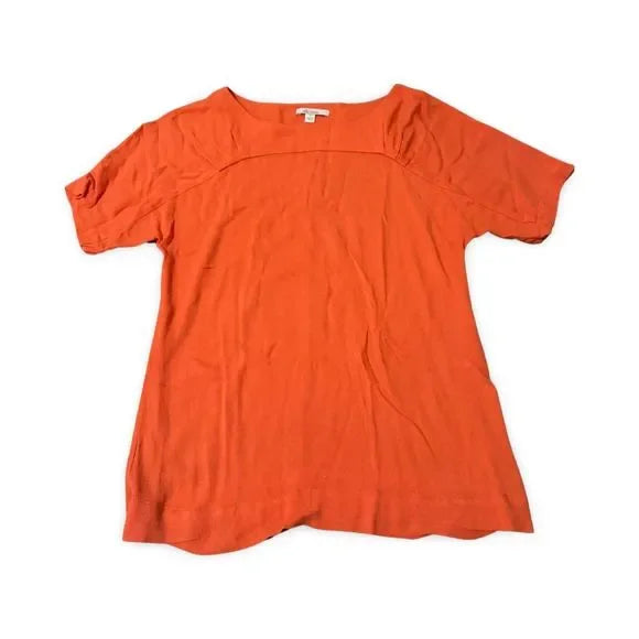 Ella Moss Orange Short Sleeve Blouse Top