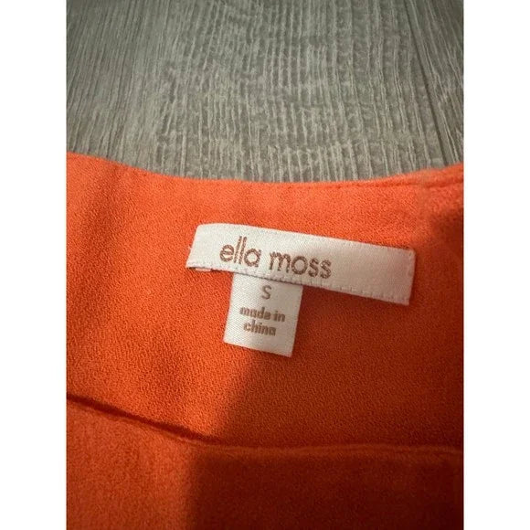 Ella Moss Orange Short Sleeve Blouse Top