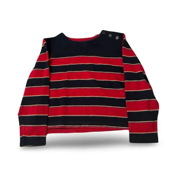 Liz Claiborne Red and Black Striped Sweater