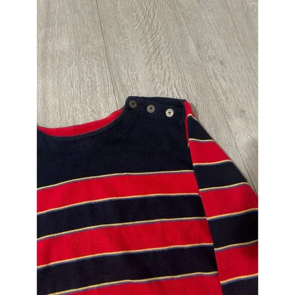 Liz Claiborne Red and Black Striped Sweater