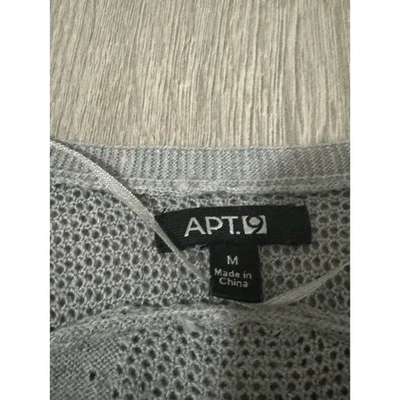 Apt 9 V Neck Grey Knitted Sweater