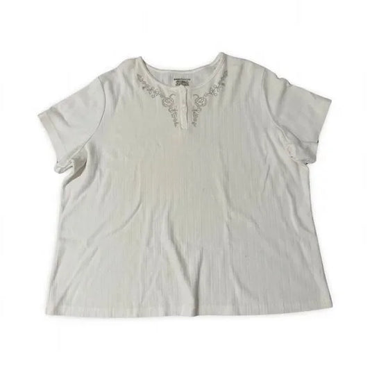 Basic Editions White Short Sleeve Blouse Top