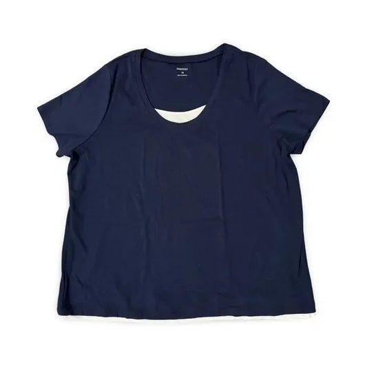 Basic Essentials Blue Navy Short Sleeve Shirt