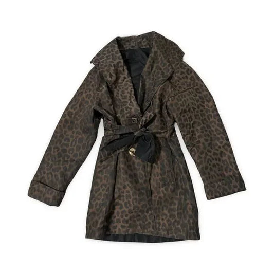 Nordstrom Reversible Cheetah Print Black Coat