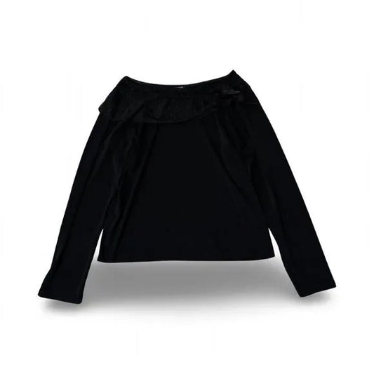 CKW Meshed Shoulder Black Blouse Top