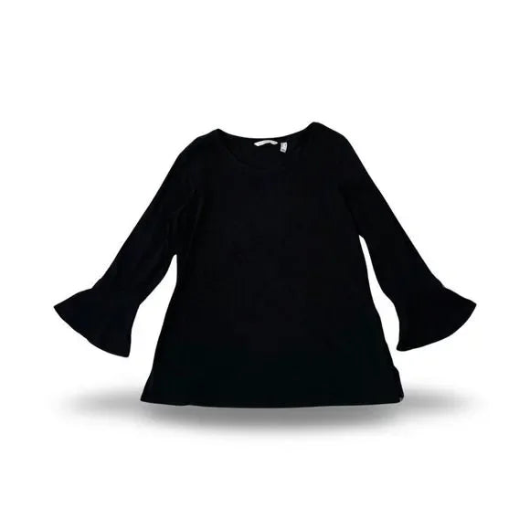 Isaac Mizrahi Black Bell Sleeve Top