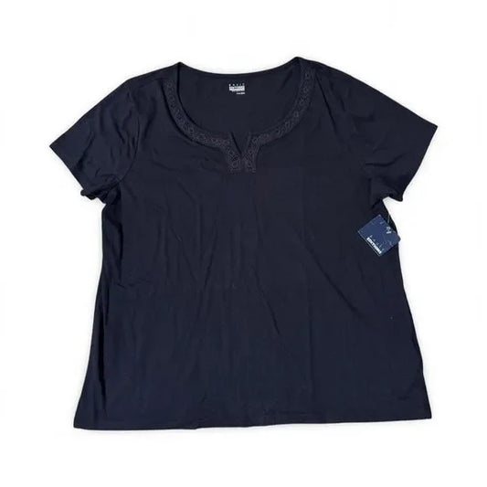 Basic Editions Navy Blue Short Sleeve Shirt